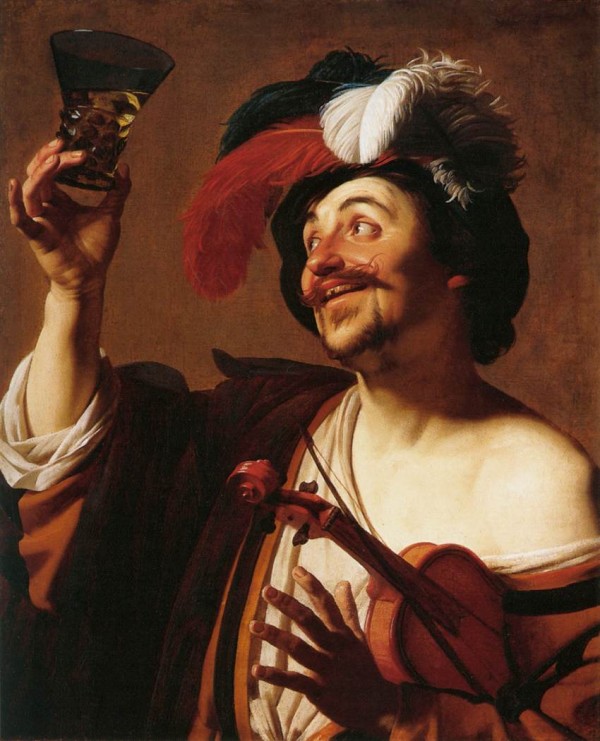 Man praising a cup by Gerrit van Honthorst